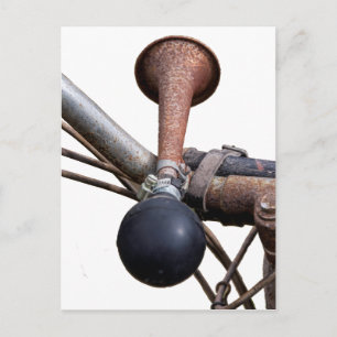 Vintage bicycle horn postcard