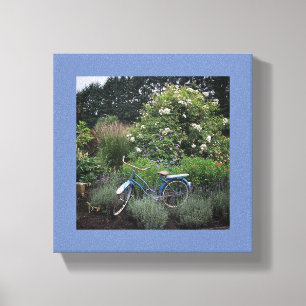 Vintage Bicycle in Garden Canvas Print