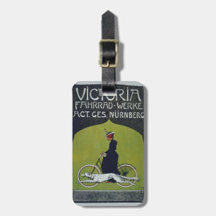 Vintage Bicycle Lady & Dog Luggage Tags