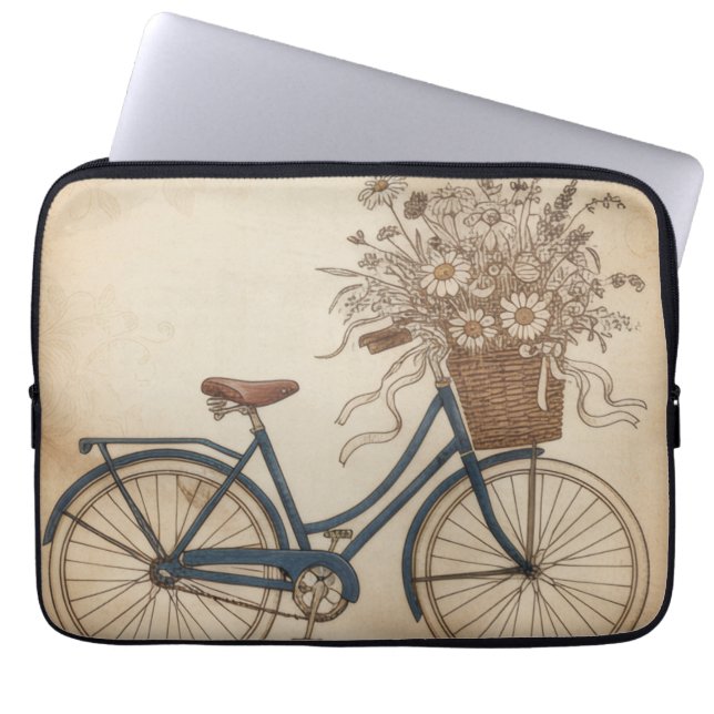 vintage bicycle laptop sleeve (Front)