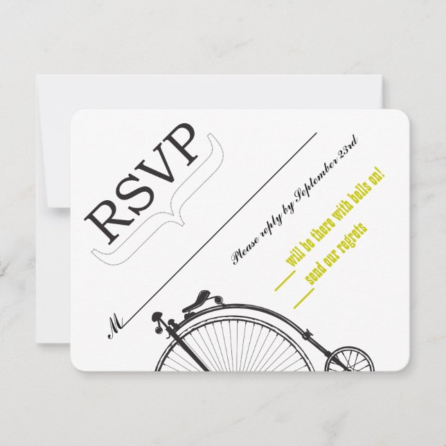 Vintage Bicycle Love RSVP (Devant)