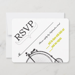 Vintage Bicycle Love RSVP Card
