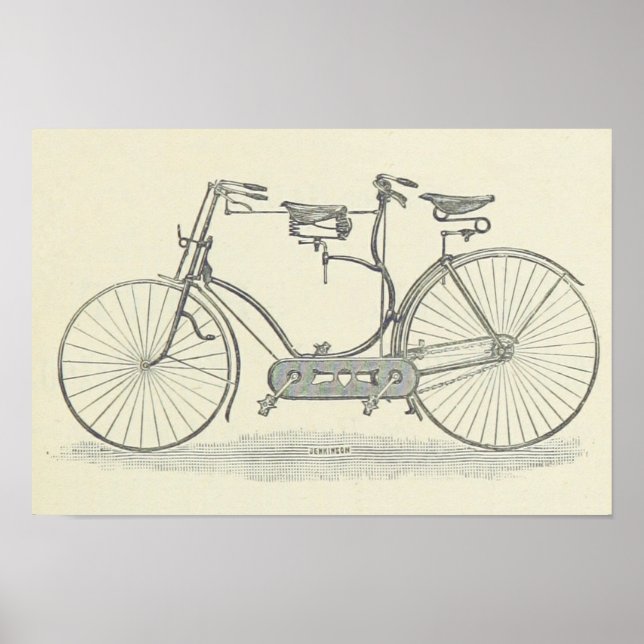 Vintage Bicycle Made For Two Print (Front)