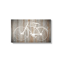 Vintage Bicycle on Rustic Wooden Board Wall Art