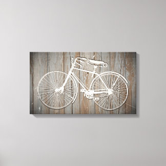 Vintage Bicycle on Rustic Wooden Board Wall Art