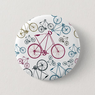 Vintage Bicycle Pattern Gifts for Cyclists 2 Inch Round Button