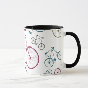 Vintage Bicycle Pattern Gifts for Cyclists Mug