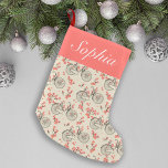 Vintage Bicycle Pink Floral Japanese Art Monogram Small Christmas Stocking<br><div class="desc">Vintage Bicycle Pink Floral Japanese Art Monogram</div>