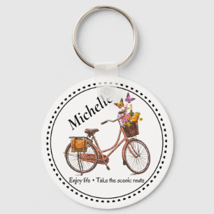 Vintage Bicycle Quote Keychain