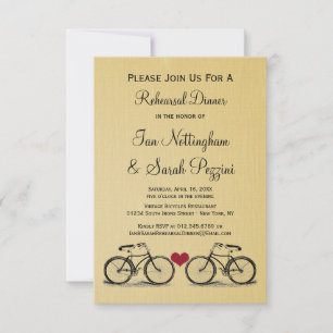 Vintage Bicycle Rehearsal Dinner Invitations