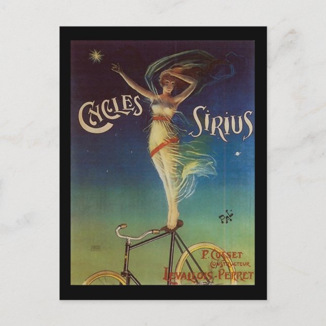 Vintage Bicycle Sirius Woman Postcard (Front)