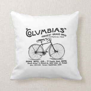 Vintage Bicycle Throw Pillow