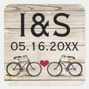 Vintage Bicycle Wedding Favour Stickers