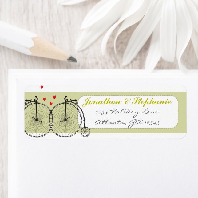 Vintage BICYCLE Wedding Labels (Insitu)
