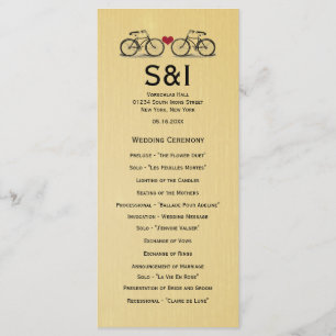 Vintage Bicycle Wedding Programs