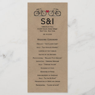 Vintage Bicycle Wedding Programs
