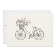 Vintage Bicycle with Blooming Basket Invitation