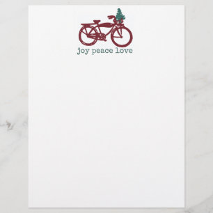 Vintage bicycle with Christmas tree design Letterhead