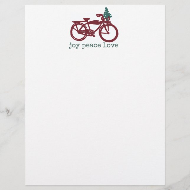 Vintage bicycle with Christmas tree design Letterhead (Front)