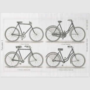 Vintage Bicycles Bikes Ephemera Decoupage Tissue Paper