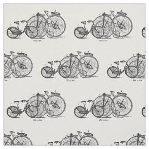 Vintage Bicycles Black and White Fabric