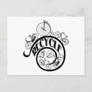 Vintage Bicycles Recycle Apparel and Gifts Postcard