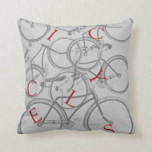 Vintage Bicycles Throw Pillow