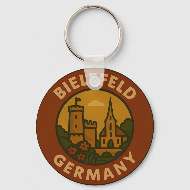 Vintage Bielefeld Germany Art Keychain (Front)
