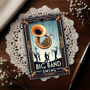 Vintage Big Band Swing Dance Postcard