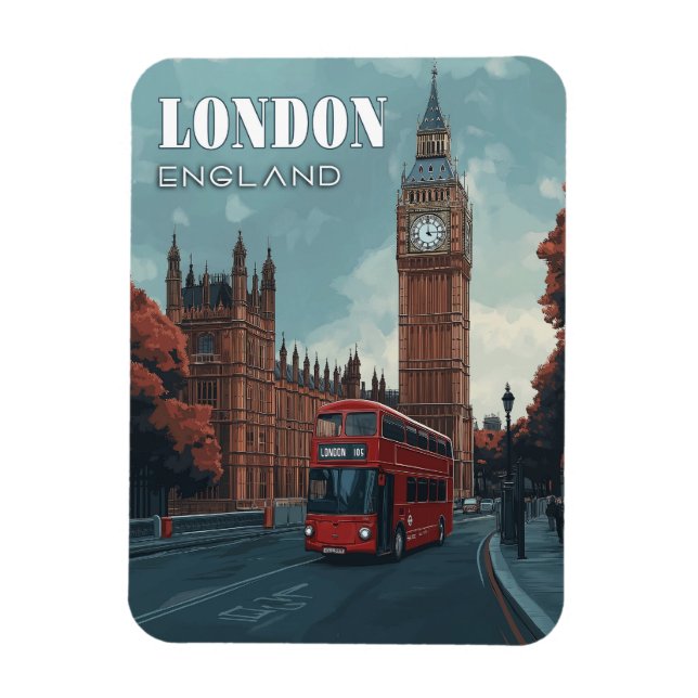 Vintage Big Ben - London, England Magnet (Vertical)