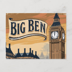 Vintage Big Ben Travel Holiday Postcard