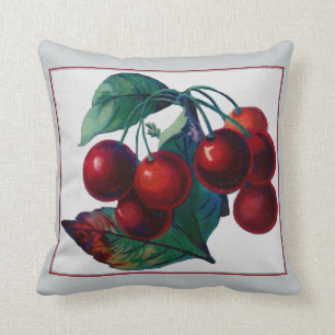 Vintage Big Cherry Bunch Pillow