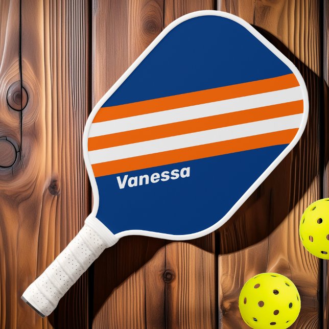 Vintage Big City Stripes with Name Pickleball Paddle (Creator Uploaded)