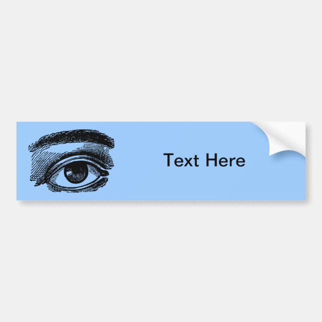 Vintage Big Eye Wood Engraving Bumper Sticker (Front)