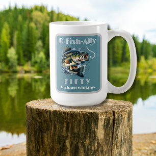 Vintage Big Fish The Bait OFishAlly 50th Birthday Coffee Mug