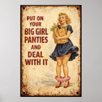 Vintage Big Girl Panties Retro Garage Sign Art