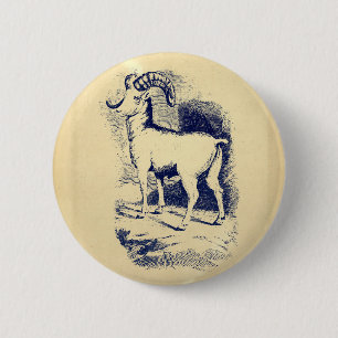 VINTAGE BIG HORN SHEEP 2 INCH ROUND BUTTON