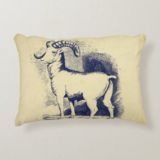 VINTAGE BIG HORN SHEEP ACCENT PILLOW (Front)