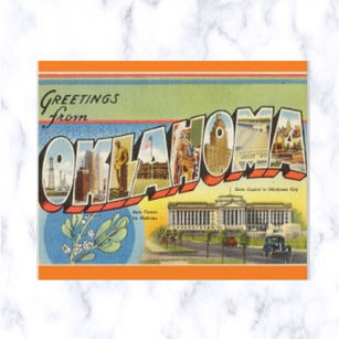 Vintage Big Letter Oklahoma Postcard