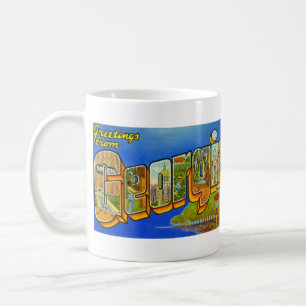 vintage BIG LETTER postcard GEORGIA Coffee Mug