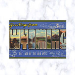 Vintage Big Letter Wyoming Postcard<br><div class="desc">This vintage postcard features a big letter "Wyoming" design. 

Enjoy your new Vintage Big Letter Wyoming Postcard!</div>