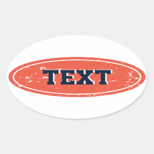 Vintage big oval logo stickers with custom text