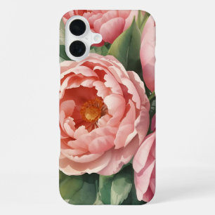 Vintage Big Pink Flowers iPhone 16 Plus Case