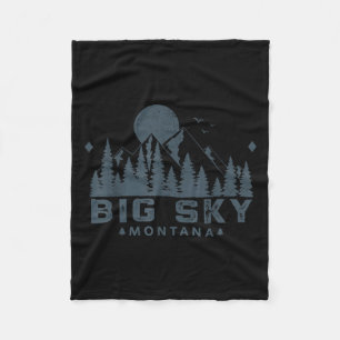 Vintage Big Sky Montana Mt Ski Mountain Outdoor Va Fleece Blanket