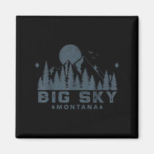 Vintage Big Sky Montana Mt Ski Mountain Outdoor Va Magnet