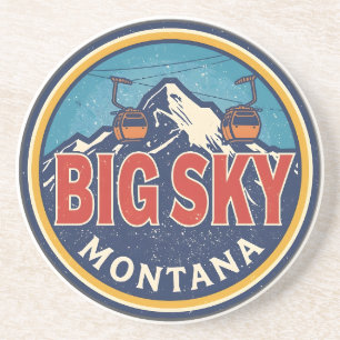 Vintage BIG SKY Montana Ski resort Bozeman mountai Coaster