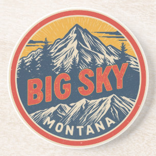Vintage BIG SKY Montana Ski resort Bozeman mountai Coaster