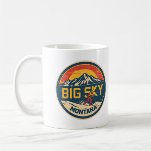 Vintage BIG SKY Montana Ski resort Bozeman mountai Coffee Mug