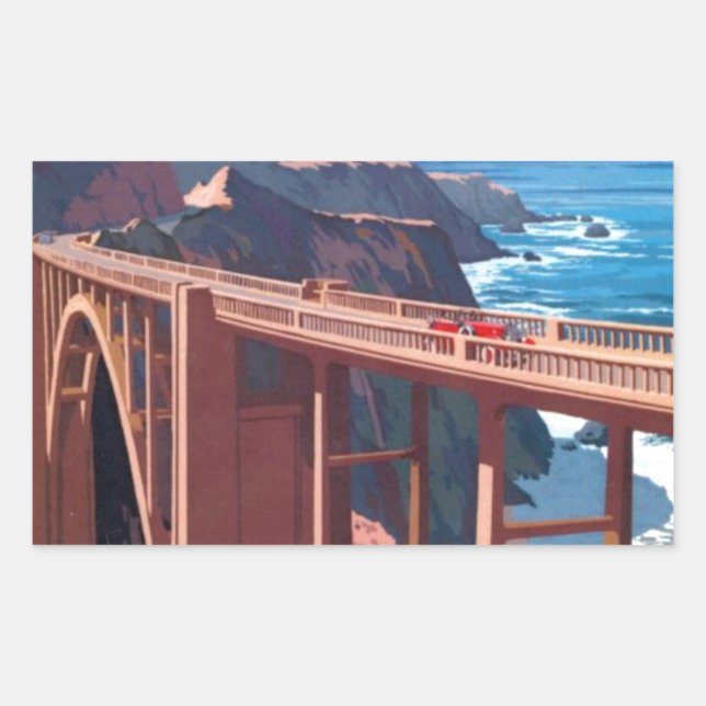 Vintage Big Sur Bixby Bridge USA Tourism Sticker (Front)