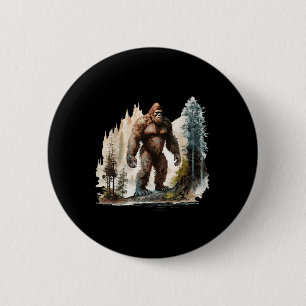 Vintage Bigfoot 70s Retro Forest Sasquatch Hiking 2 Inch Round Button